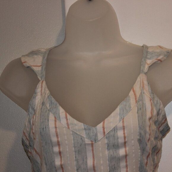 Roxy Stripe Ruffle Sleeveless Dress - Women size Small - Picture 6 of 12